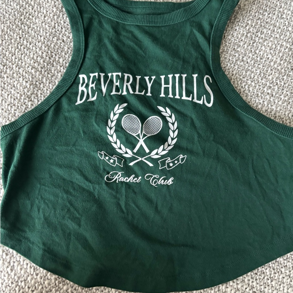 Green Beverly Hills Crop Top